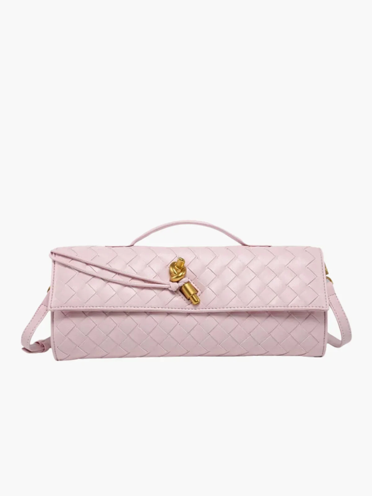 Urban Crossbody Vevad Axelväska i Syntetläder med Guldspänne för Avslappnade och Formella Tillfällen