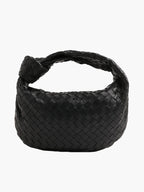 Flätad Knytnäve Konstläder Medium Väska med Handtag för Elegant och Modern Användning